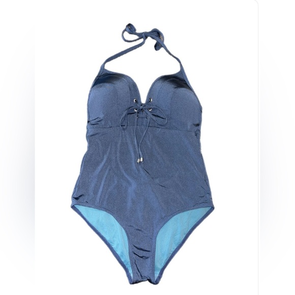 EUC Nip Tuck Blue One-Piece Swimsuit- size 4 - Picture 2 of 7